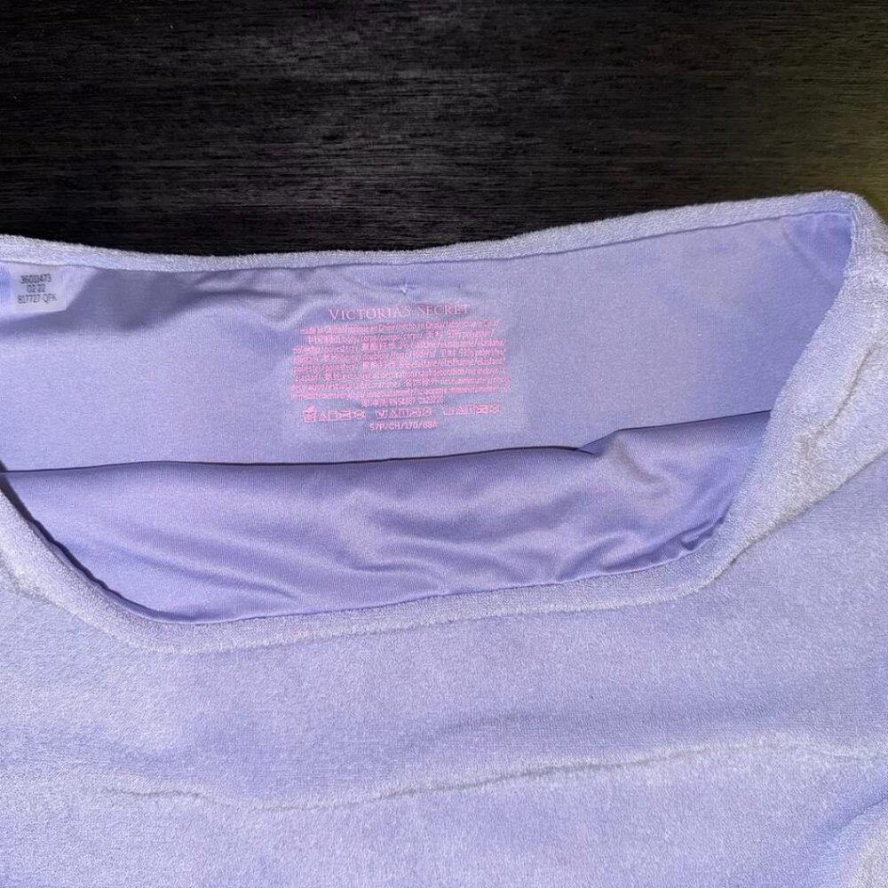 Size SMALL ~ nwt! VICTORIA'S SECRET Purple Terry Cloth FULL CUT Bikini Bottom - Picture 3 of 4